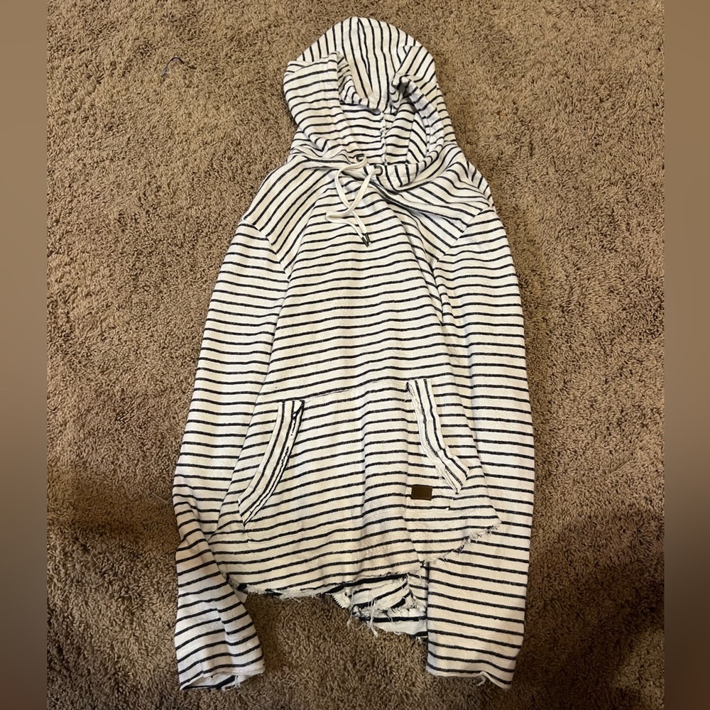 Roxy Navy and White Striped Hoodie